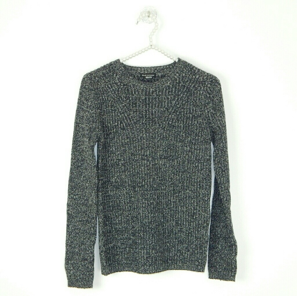 Club Monaco Mixed Stitch Wool Blend Ribbed Sweater